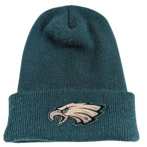 Vintage PHILADELPHIA EAGLES‎ Green Beanie Hat Embroidered Patch Logo